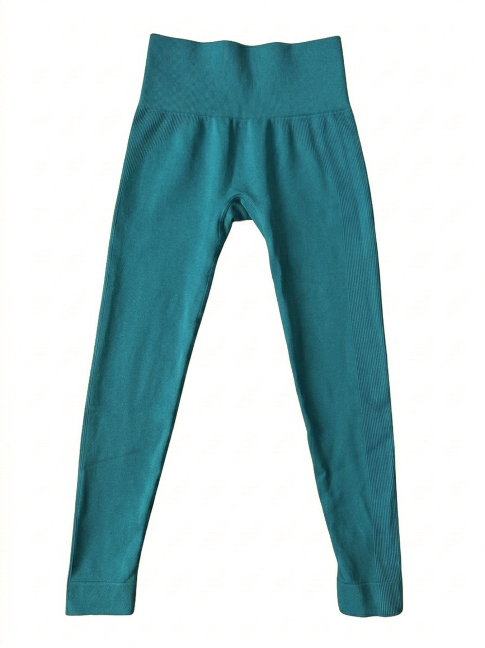 SET ACTIVE Ribbed Side Leggings Dark Teal Blue Women’s Size Small